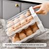 32 Compartment Egg Storage Box Double Drawer Plastic Transparent Egg Rack Refrigerator Crisper Kitchen Organization Egg Carton