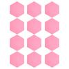 12Pcs Sound Absorption Board Hex Adhesive Acoustic Panels Wedges Wall Soundproof EnclosurePink