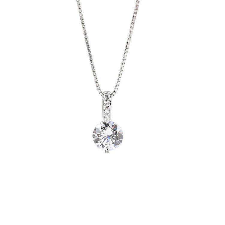 Korean Zircon Teardrop Pendant Necklace: Minimalist Fresh Style with 7mm Sparkling Diamond Design for Women