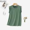 ZANZEA Summer Women Sleeveless Ruffled Casual Loose Tank Tops