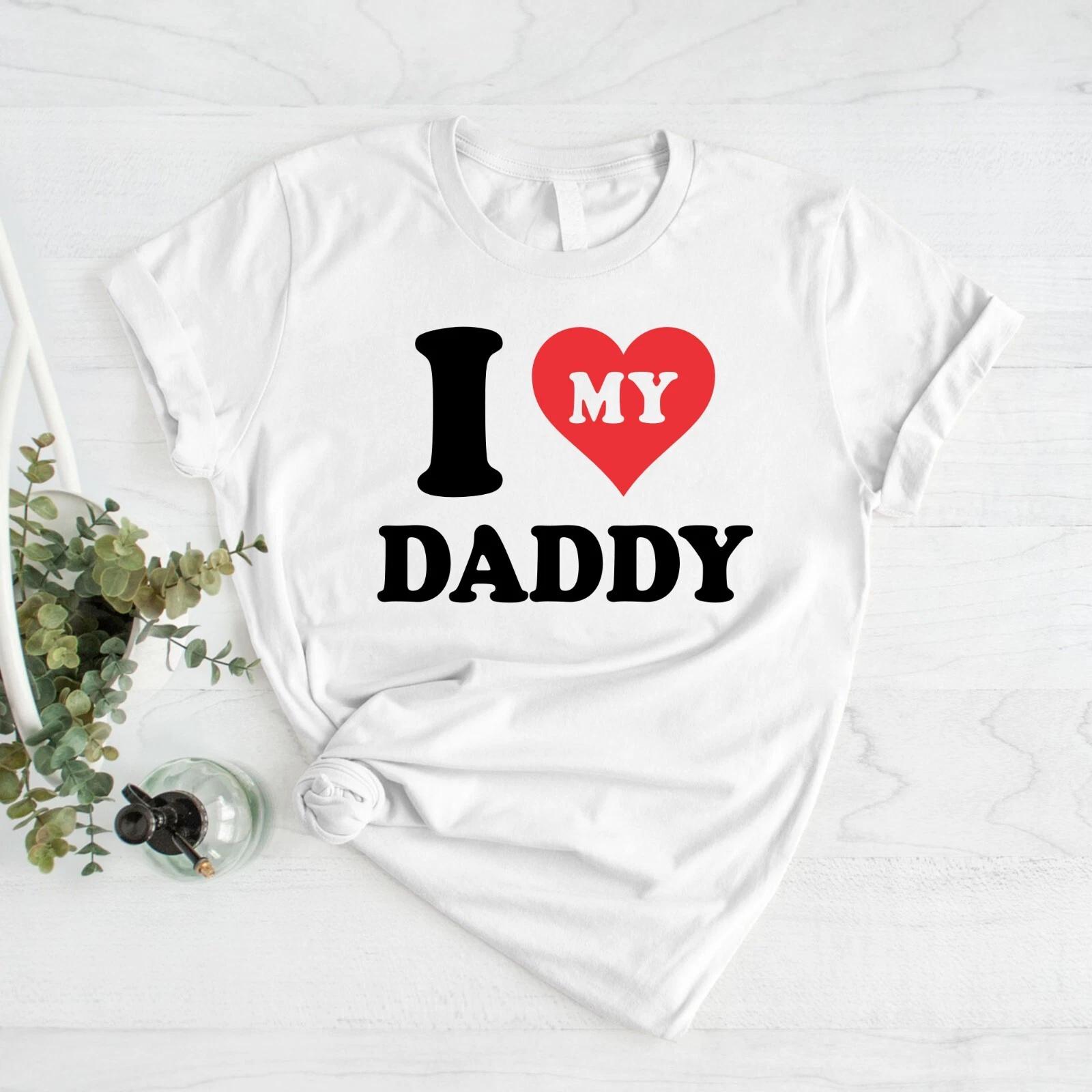 Fathers Day Gift Idea I Heart Love My Daddy Youth Kids T-Shirt Fathers Day Tee L