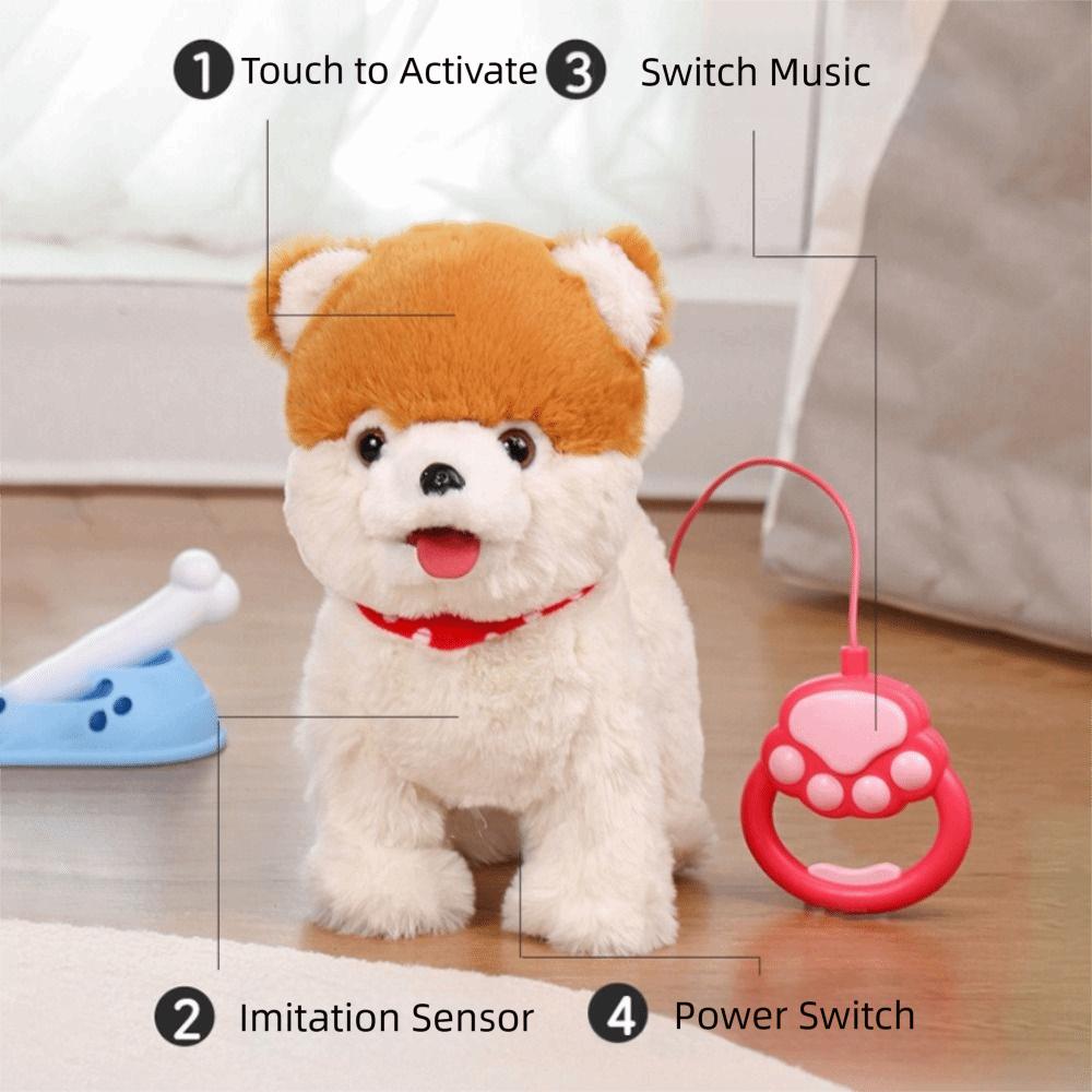 Chodzący Szczekający Elektryczny Pies Zabawki Elektroniczne Pluszowy Zwierzak Pies Elektroniczny Interaktywny Pies Imitujący Mówienie