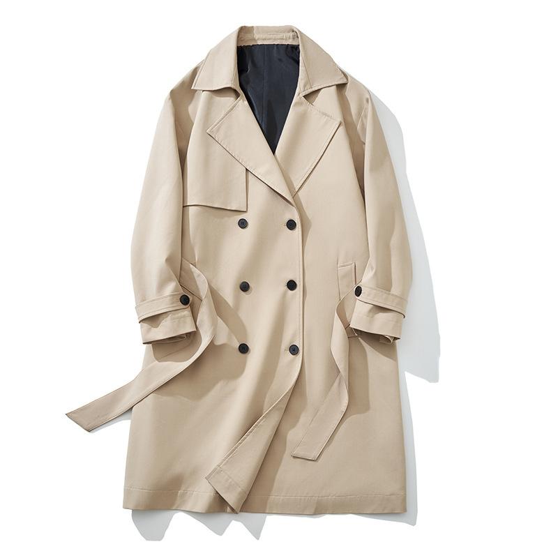 

Тренч мужской средней длины осенне-зимний средней длины осенне-зимний для пары ретро пальто выше колена пальто 3XL