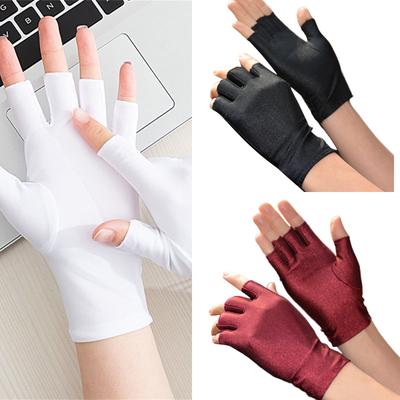 Sunblock Fingerless Gloves for Women Outdoor Activity Wrist Length Driving Gloves Light Weight Fingerless Sunblock Glove