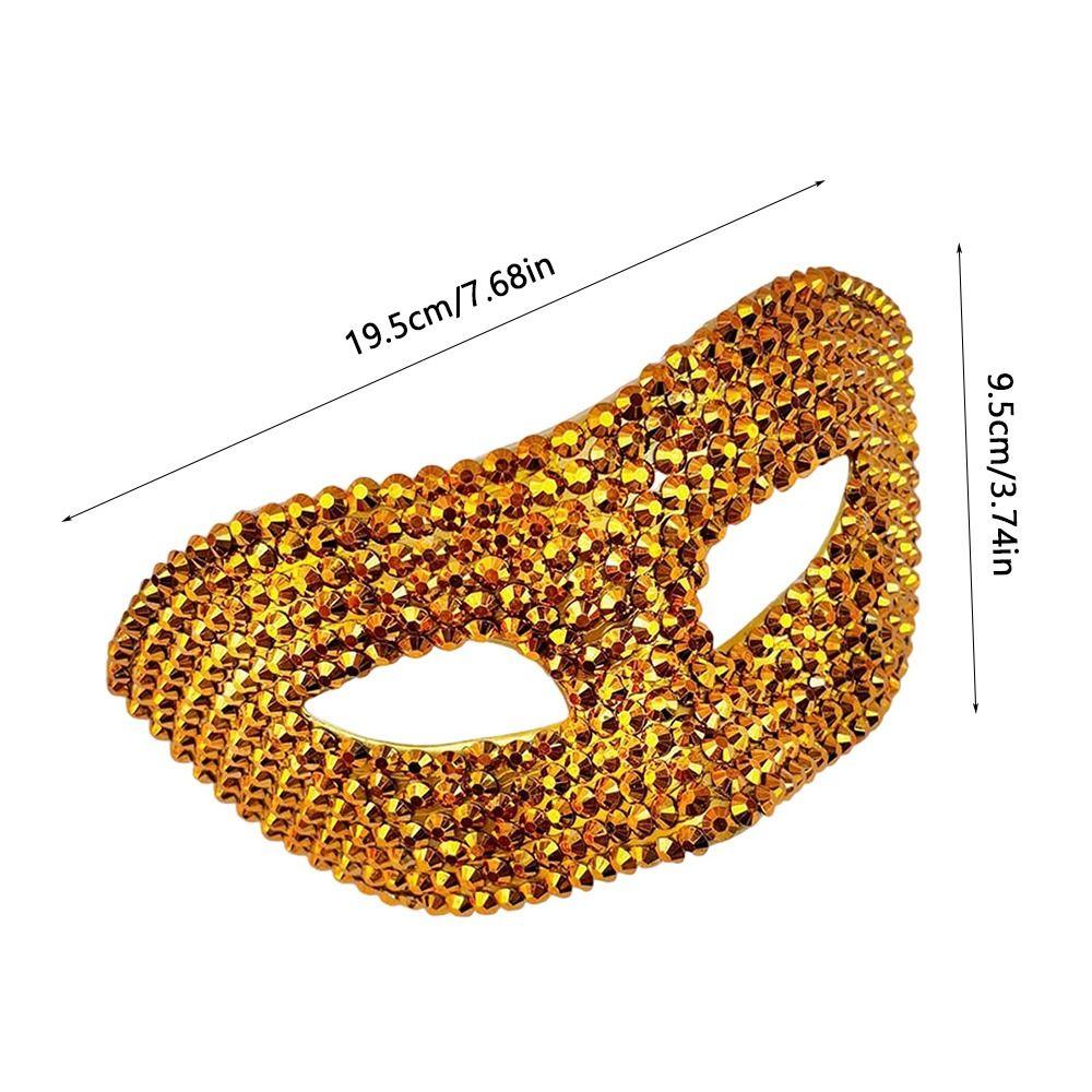Rhinestone Decorated Sparkling Rhinestone Mask Half Face Design Diamond Pattern Sexy Half Face Mask Sexy Style Sparkling Finish