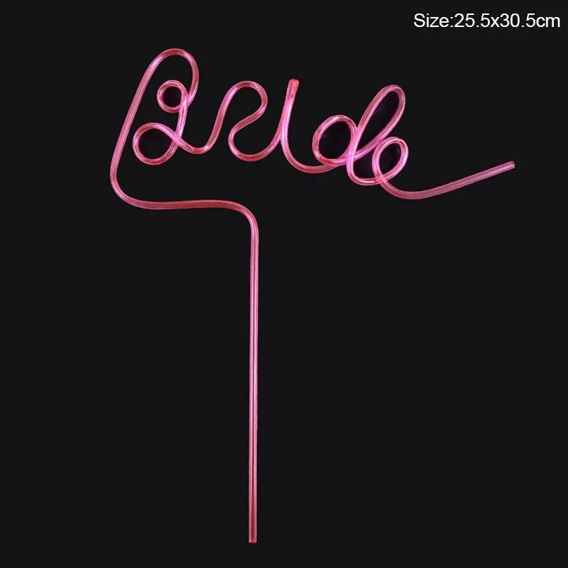 

30 шт. соломенных украшений для невесты на свадьбу, девичник, девичник, барные принадлежности, свадебный подарок, команда невесты розовый