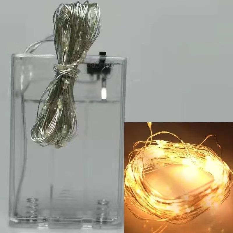 Multifunctional Waterproof LED Copper String Lights with Battery Box & USB Solar Power