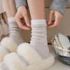 Women's Autumn and Winter Plush and Warm Matching Color Double Mouth Wool Tube Pile Socks