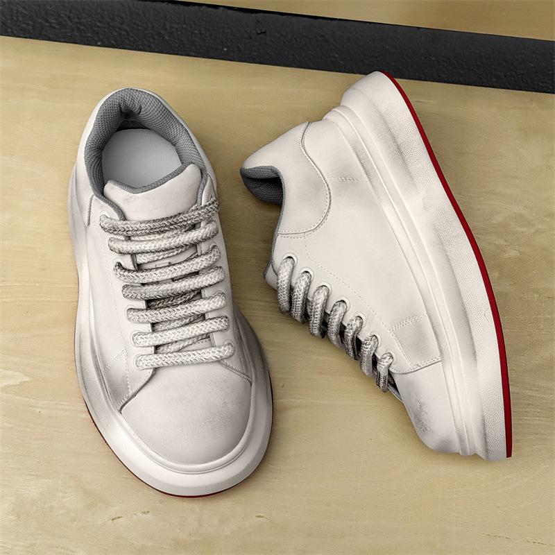 Spring new raw sports and leisure shoes platform heightening board shoes 38 белый