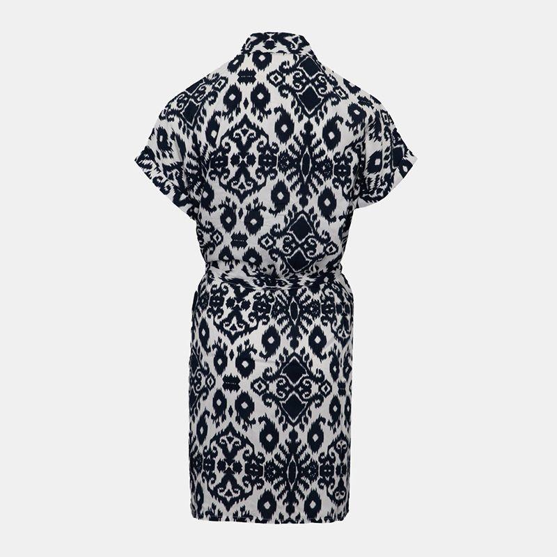 Graphic Print Dress with Drawstring Women VERO MODA