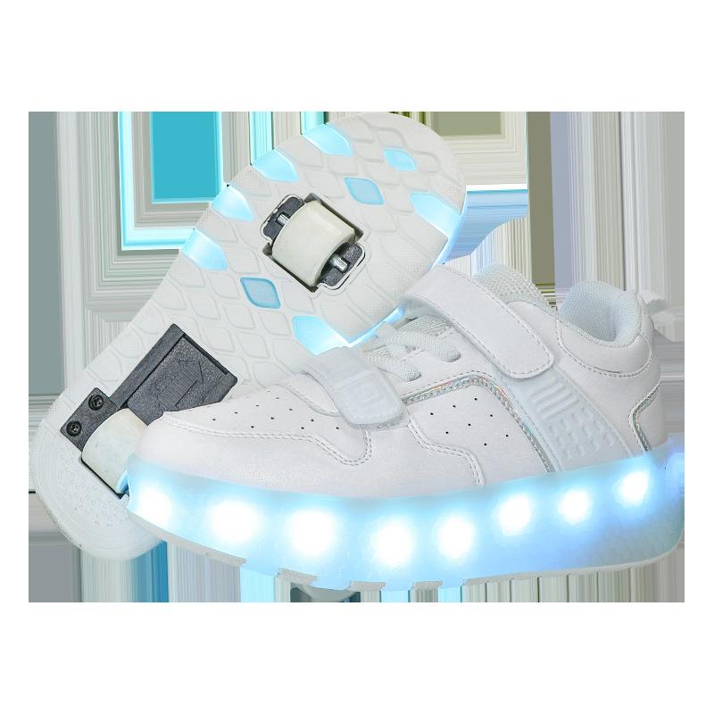 Factory Direct Sales, Explosive Shoes, Men's and Children's Double-wheel Charging Shoes, High Value 6-16 Years Old, Sliding Shoes with Wheels