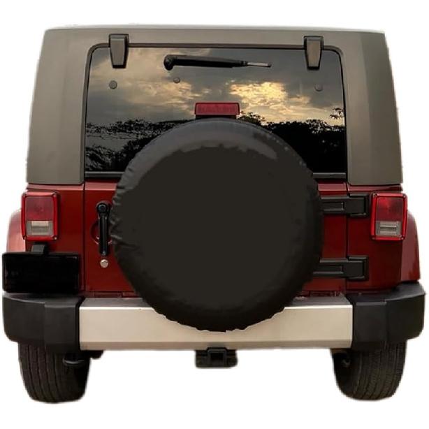 Black Spare Tire Cover, Spare Wheel Cover, for Honda CR-V, Buick Toyota Ford Mazda KIA Car SUVs, Spare Tyre Cover Protector (S: 205/70R15, 215/65R16)