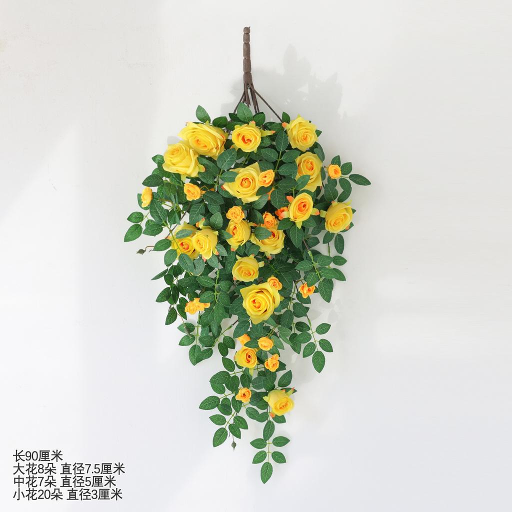 Simulated Rose Vine Bionic Wall Covering Hanging Decoration Green Plants Fake Flower Vine Wall Hanging Flowers Hanging Flowers