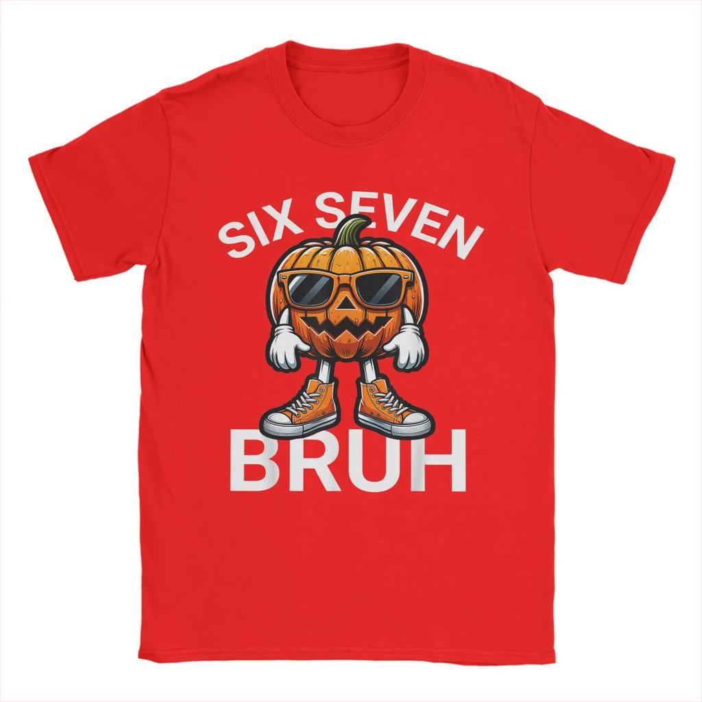 67 Halloween Funny Six Seven Meme Brainrot T-Shirt Summer Adult Cotton Round Neck Oversized Tees Short Sleeve Streetwear Tops