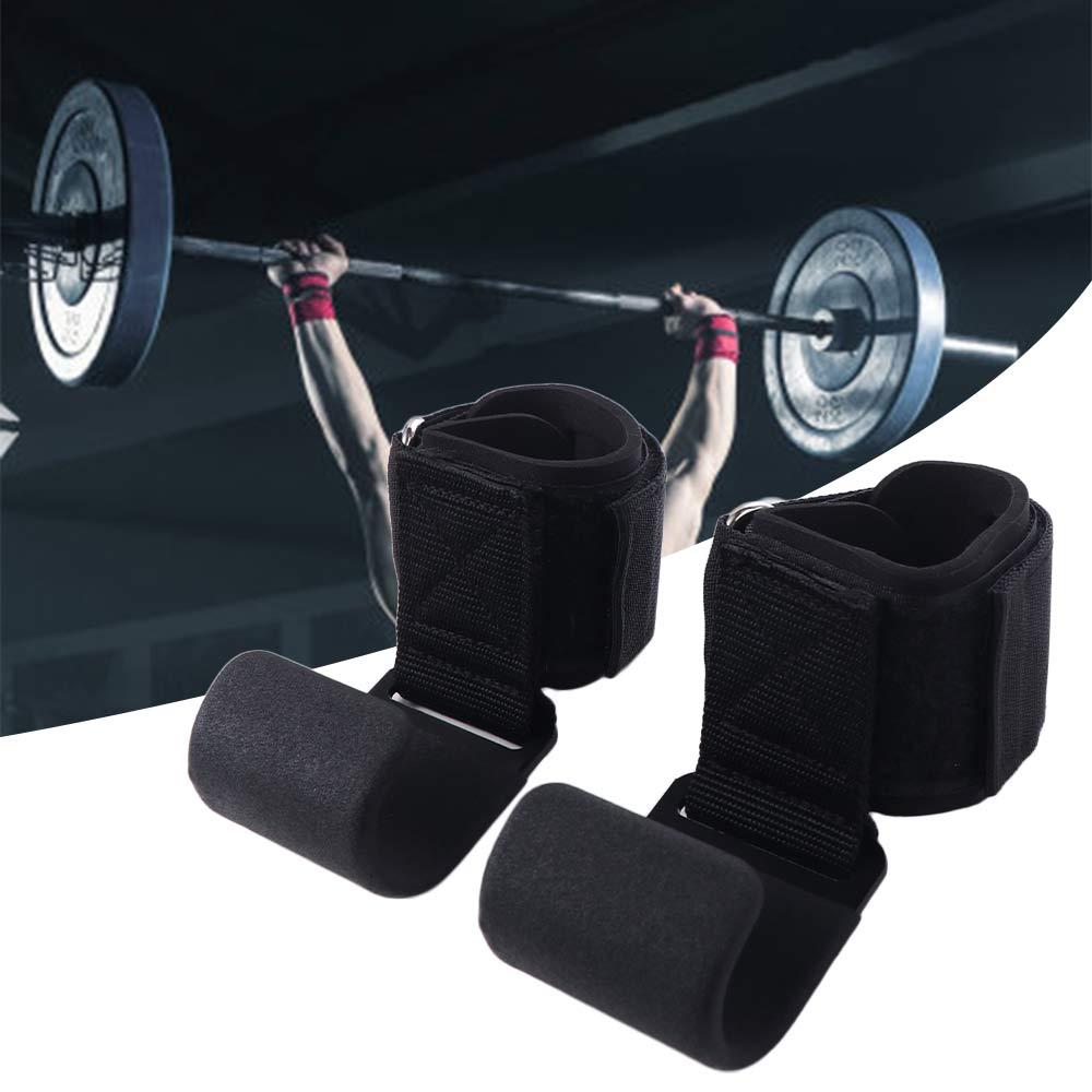 1 Pair Pull-up Hook Type Lifting Straps Non-Slip Deadlift Weight Lifting Grip Hook Adjustable Soft Auxiliary Power Wrist Guard
