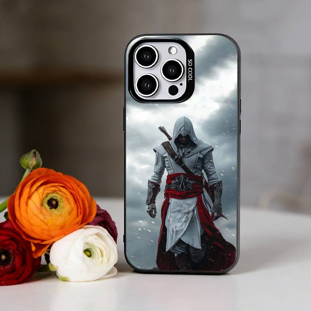Custodia per Telefono Assassin's Creed Per iPhone 17,16,15,14,13,12,11 Plus,Pro Max,XS,Colorata Argento Custodia per Telefono Funda Cover