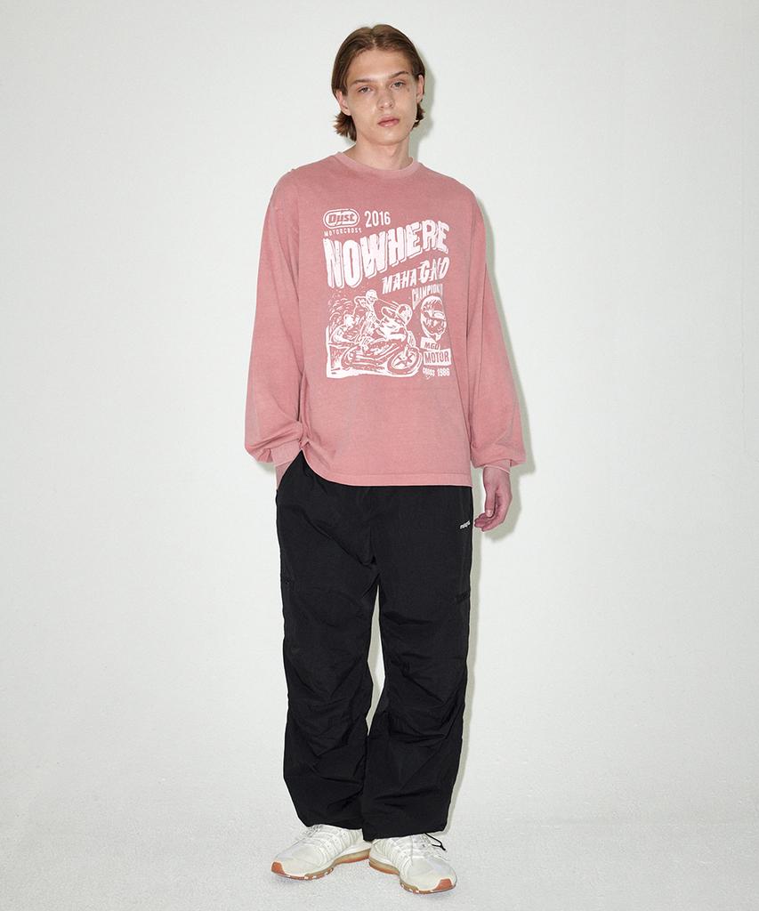 Maha Grid Dust Motorcross Pigment Ls Tee Pink(Mg2Efmt563A)