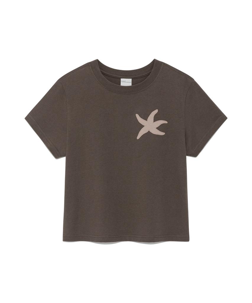THE COLDEST MOMENT (W) Tcm Vintage Starfish Crop T (Brown)
