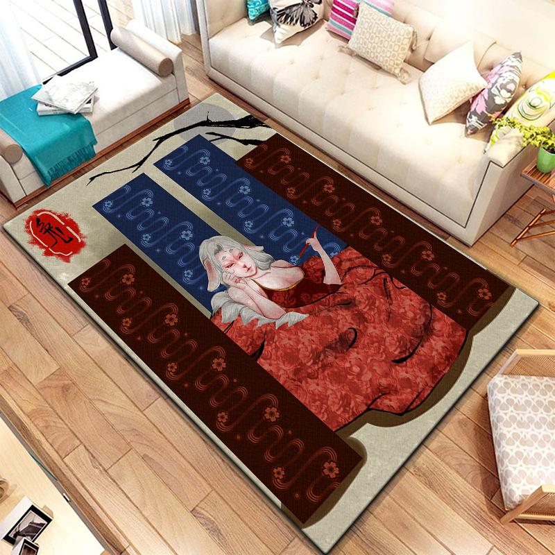 Twelve Chinese Zodiac Animals Painting Carpet for Living Room Large Area Rug Black Soft Carpet Home Decoration Mats Boho Rugs