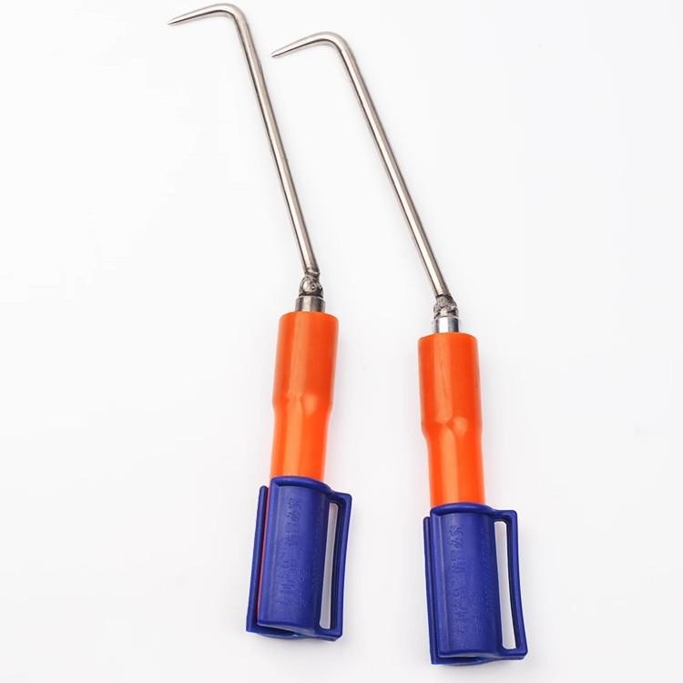 Stainless Steel Rebar Tying Hook with Plastic Handle for Wire Tying