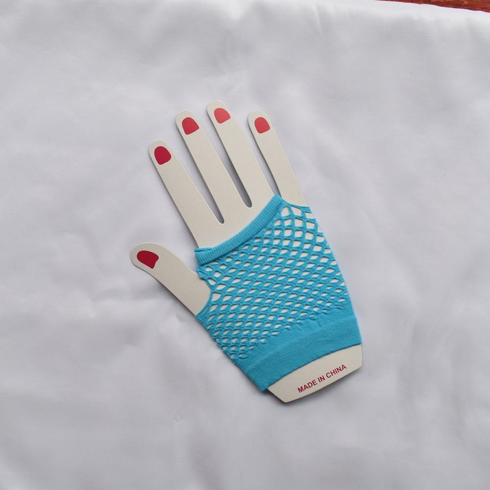 Short Fishnet Gloves Nightclub Multi-color Sexy Elastic Gloves Punk Mesh Gloves Hollow Fingerless Gloves