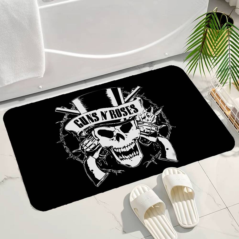 Rock G-Guns N-N R-Rose Band Door Mat Kids Room Bedroom Decoration Balcony Anti-Slip Doormat Living Room Doormat Area Rug