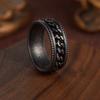 Vintage Distressed Style 304 Stainless Steel Rotating Engraved Chain Ring Men's Jewelry