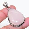 Natural Rose Quartz Gemstone Handmade 925 Sterling Silver Pendant 1.97" AP-14919