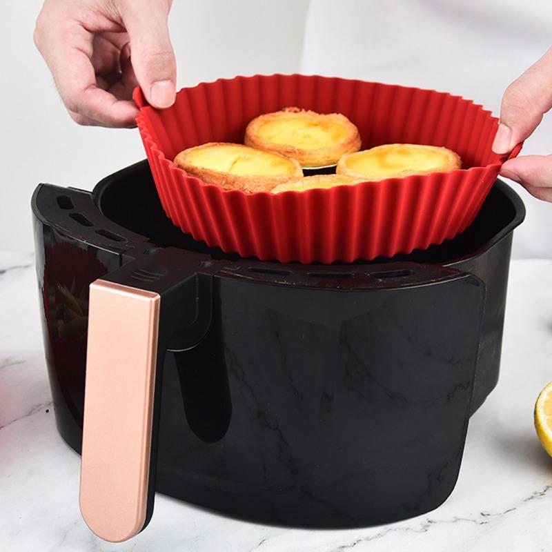 Round Air Fryers Oven Baking Silicone Tray Fried Chicken Basket Mat Air Fryer Silicone Pot Grill Pan Home Kitchen Supplies
