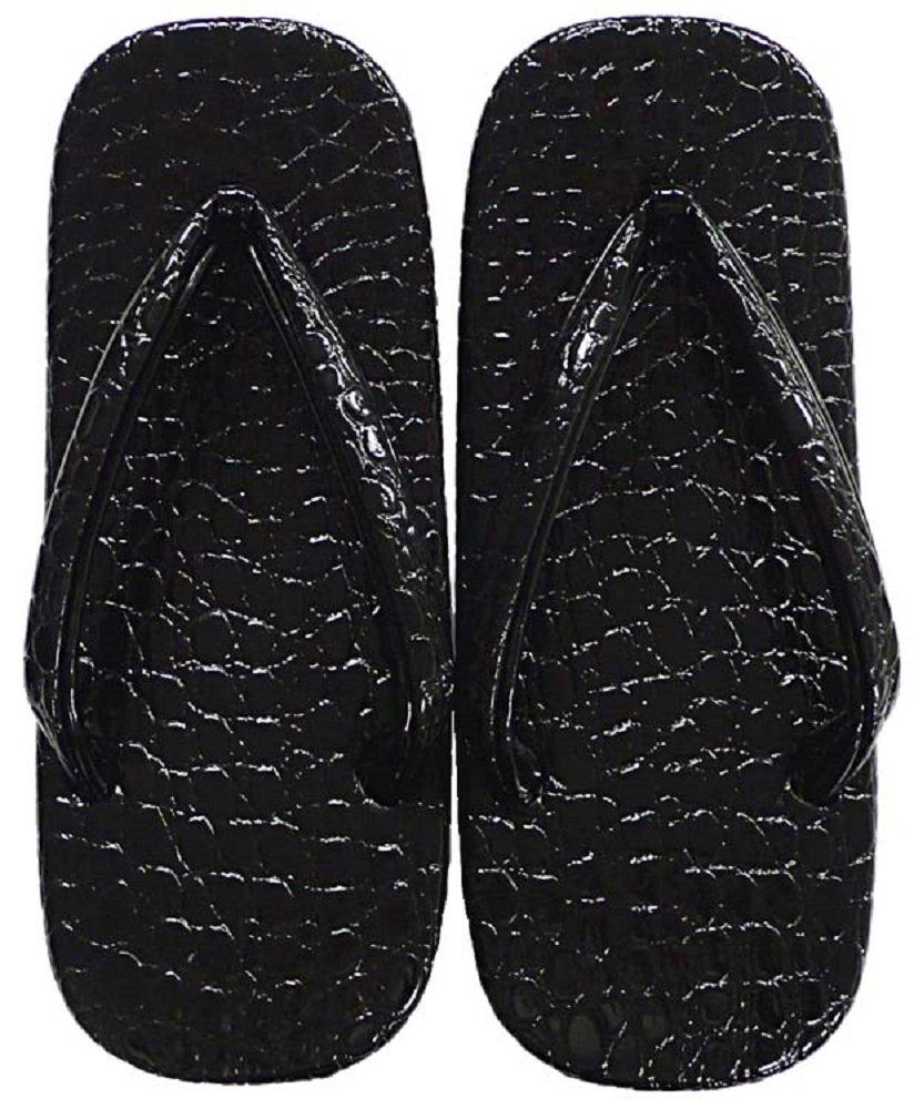 

[Shibaso Shoten] Crocodile Leather Geta Sandals with Genuine Cowhide Soles, Handmade in Japan (Size L (Under 26.0 cm))
