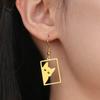 My Shape Cute Cat Earrings for Women Girls Stainless Steel Rectangle Shaped Cat Kitten Earrings Animal Fashion Jewelry Gifts