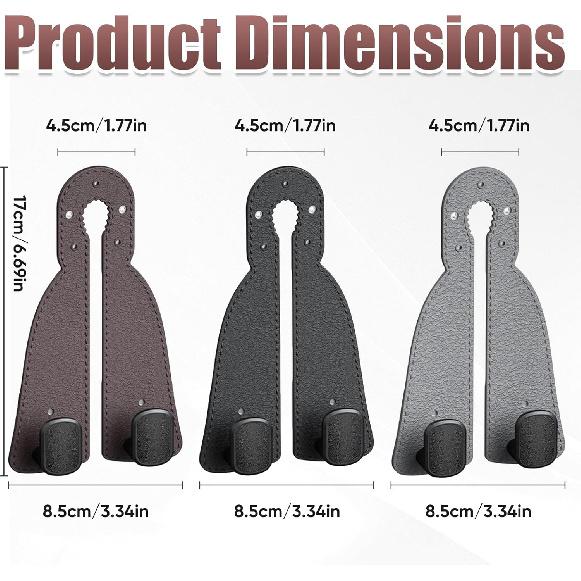 2026 New Car Headrest Hooks, 3 Hooks Fur Leather Auto Seat Back Hanger, Practical Organizer for Handbag, Purse, Coat, Bags - Universal Fit for Most