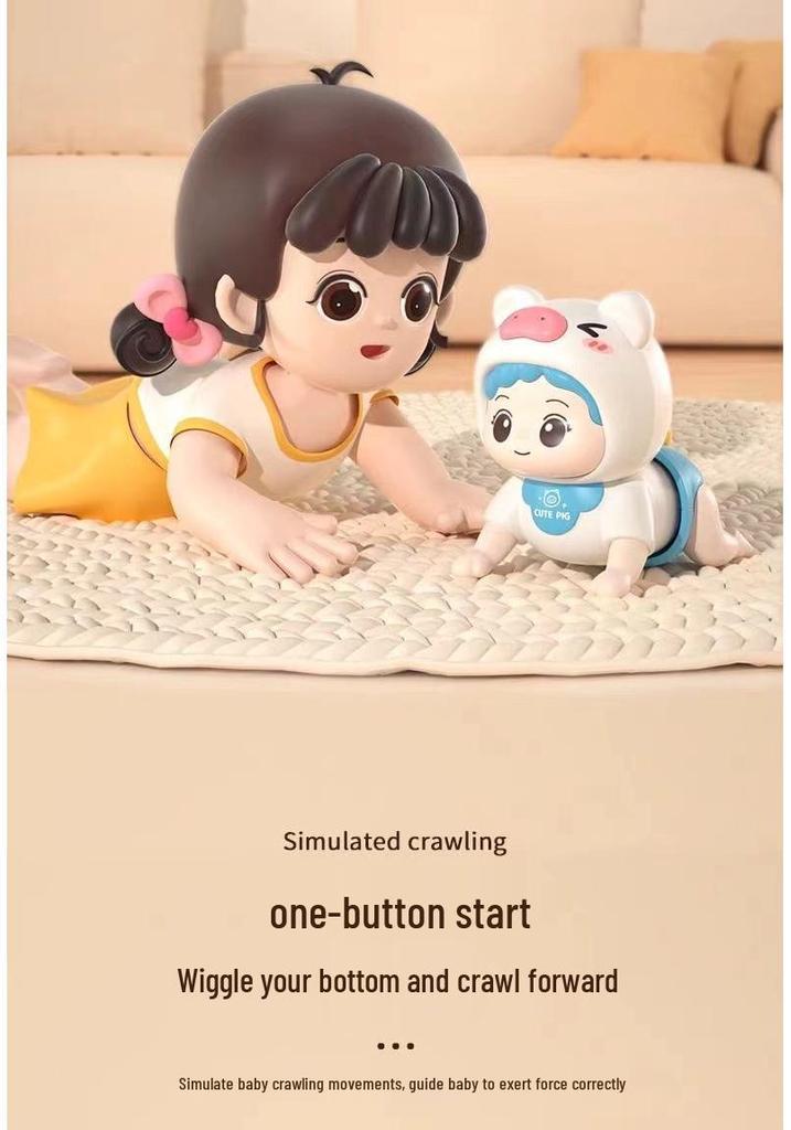 Electric Crawling Baby Doll with Sound: Head Lifting Training Toy for Early Education, 0-1 Year Olds, 6 Months+