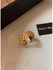 18k Gold Plated Zircon Ring: Exquisite Luxury Openwork Design, High-End Hand Jewelry.