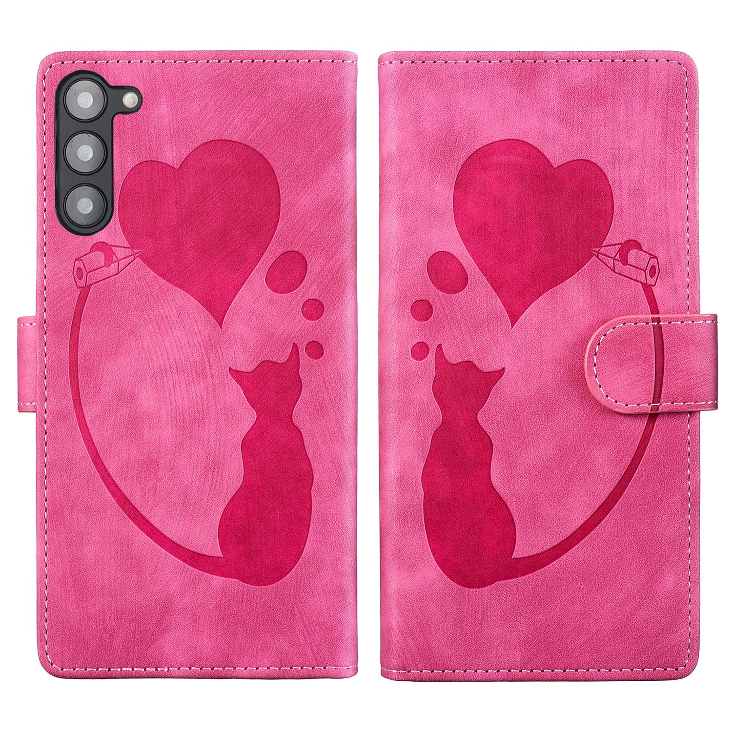 

Чехол для телефона Samsung Galaxy S23, милый принт кошки, кошелек из искусственной кожи, откидная крышка Rose