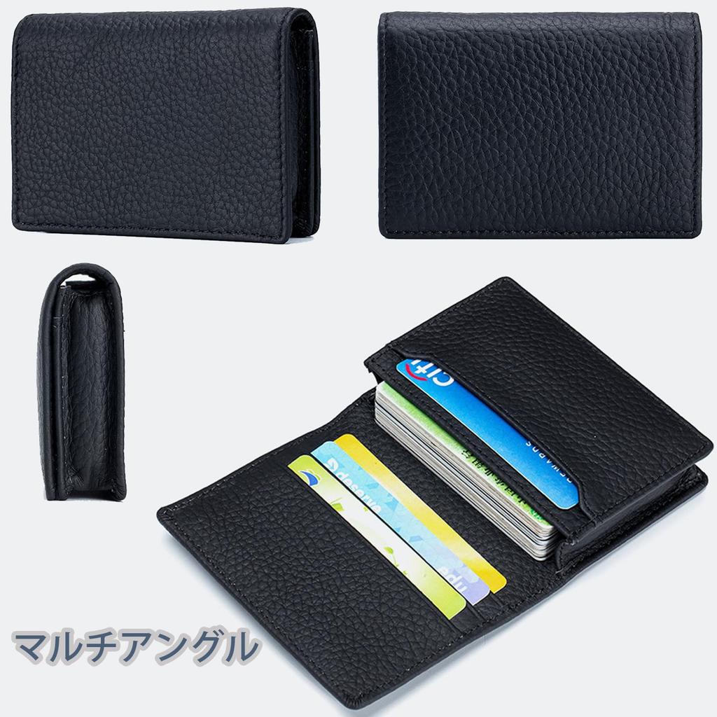 RenLianyi Business Card Holder for Men and Women, Popular Genuine Leather Business Card Case, Large Capacity, Holds 50 Cards, Stylish, Card Slots,