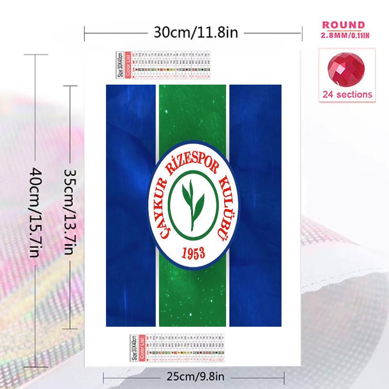 Football Club Emblem 100% Round Full Drill 5D DIY Diamond Painting Embroidery Cross Stitch Rhinestone Decor