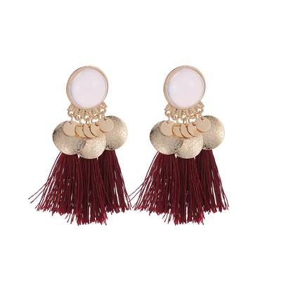 1 Pair Elegant Bohemian Women Tassel Fringe Drop Dangle Earring Ear Stud Jewelry