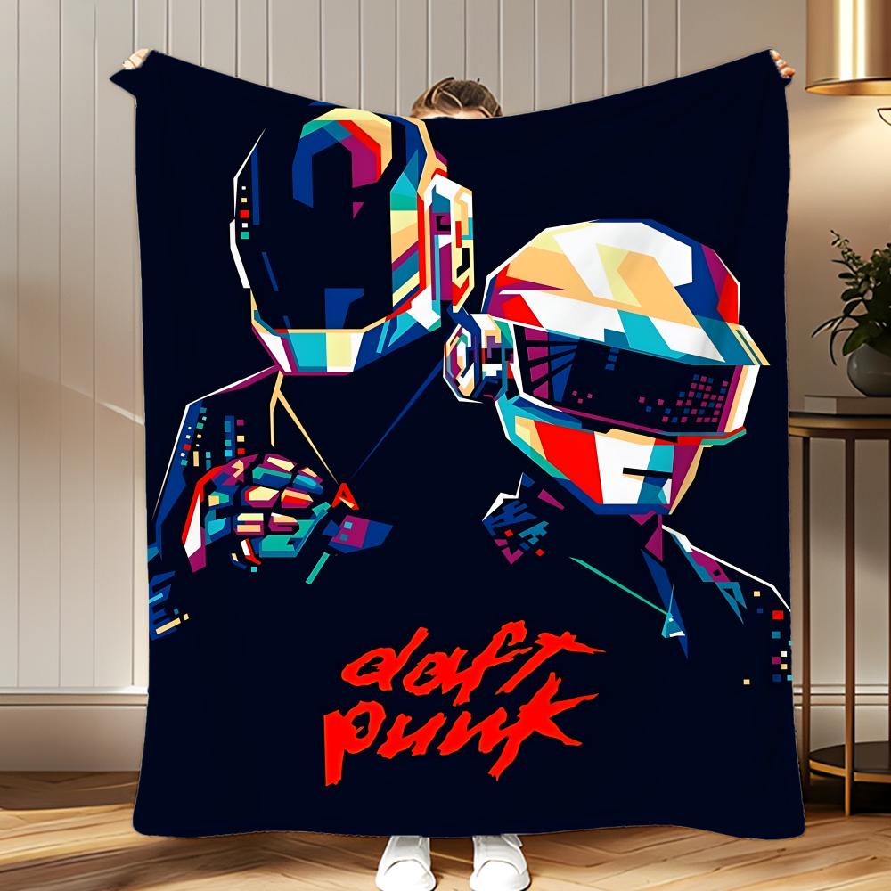 classic band Daft Punk Throw Soft Coral Fleece Blanket 310gsm Fluffy Warm Throw for Sofa Bed Couch Bedroom Decor