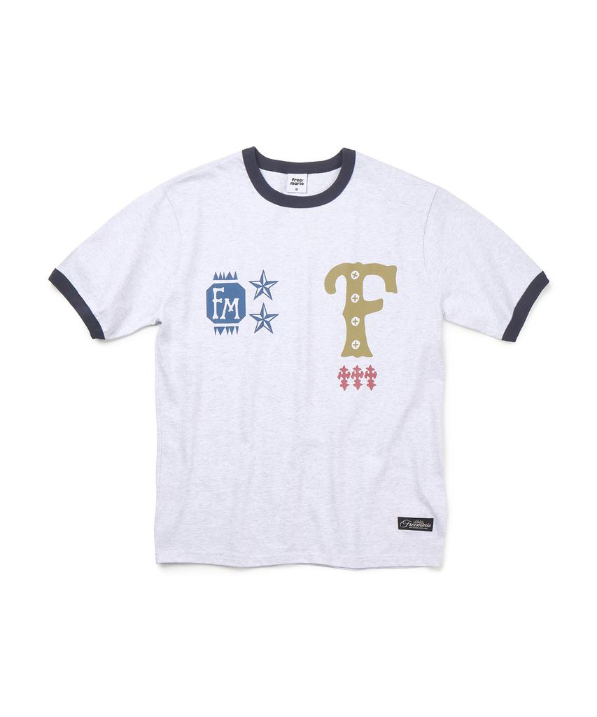FREEMARIO Smudge Ringer T-Shirt [Melange Grey]