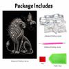 DIY Pearl Embroidery Diamond Painting Kit Majestic Lion and Butterfly Sparkling Beads Art Craft Handmade Decoration Gift for Home