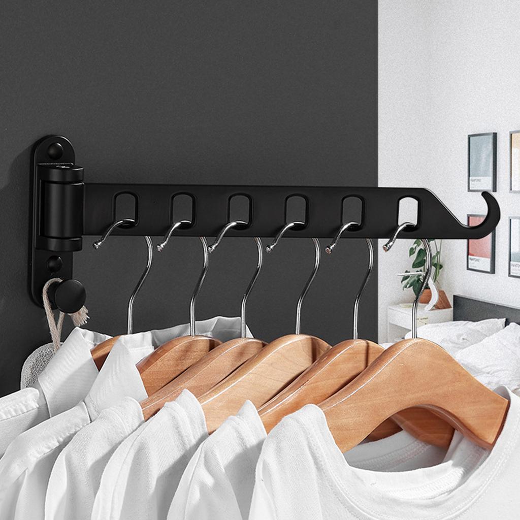 Wall Mounted Laundry Hanger Dryer Rack Folding Clothes Hanger Metal Storage Rack for Home Dormitory Balcony Heavy Duty Hangers