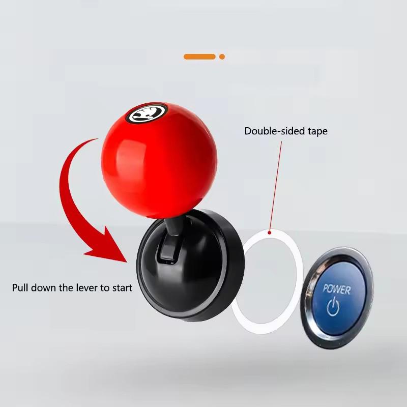 Car Inner Engine Start Stop Button Joystick Metal Cover for Skoda Rapid Yeti Superb Octavia Fabia VRS Karoq KAMIQ Scala Citigo dnhr35