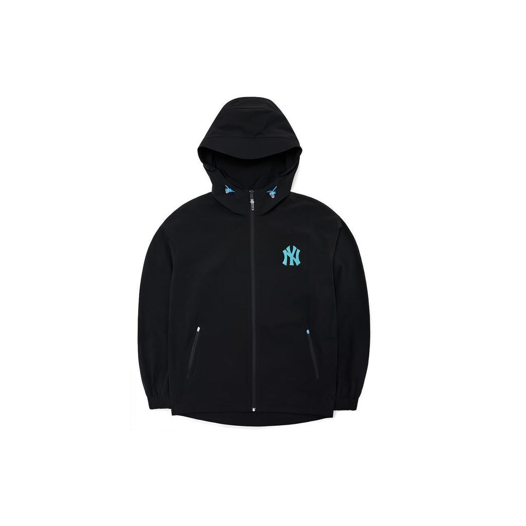 MLB Basic Logo New York Yankees Drawstring Logo Windbreaker Jacket Unisex Jacket Black 3AWJA0121-50BKS