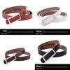Leather Women Belt With Simple Smooth Buckle For Casual Pants And Office Wear