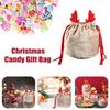 2Pcs Christmas Candy Gift Bag Velvet Santa Drawstring Gift Bags Christmas Decoration Kids New Year Party Gift