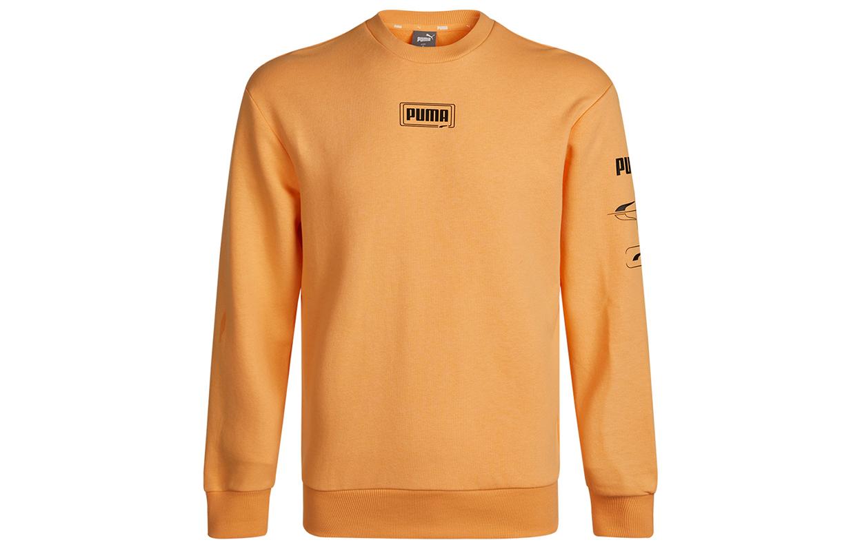 PUMA Sweatshirts Men s Orange Crew Neck Moderate Regular 531293-36 M