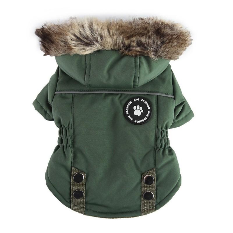 Winter Pet Dog Jacket Warm Cotton Coat With Front Zipper Small Medium Dogs