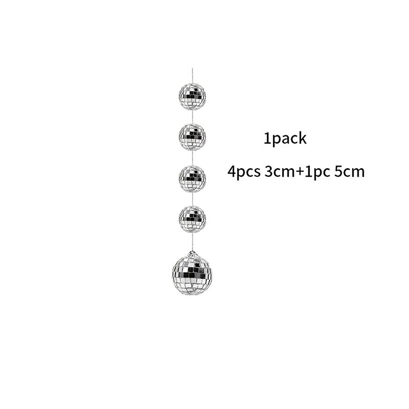 Mini Mirror Disco Ball Stage Light Reflective Rotating Bright Silver Glass Ball Christmas Birthday Wedding Party Cake Decor