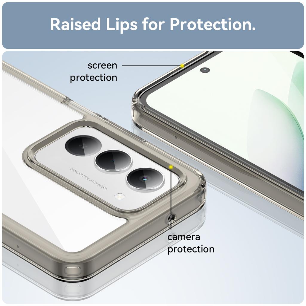 För Xiaomi Redmi 15 5G (Global) (169 mm) Telefonskal WANLONFENG XC-serien TPU Akrylskydd med Härdat Glas (Stort linshål)